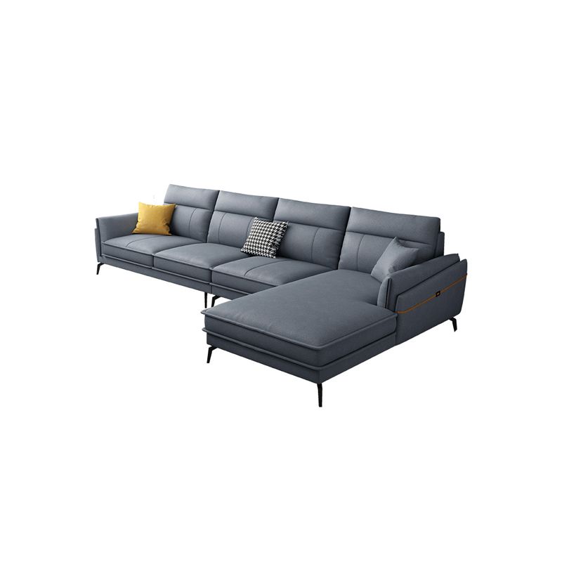 Scandinavian Blue Pillow Back Sectionals/Sofa for Living Room 35.43" High