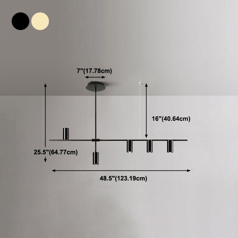 Luci a sospensione contemporanea Luci dell'isola cilindri Metal per l'isola della cucina