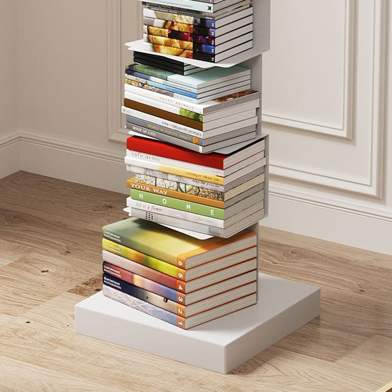 Contemporary Corner Bookshelf Closed Back Iron Vertical Bookcase