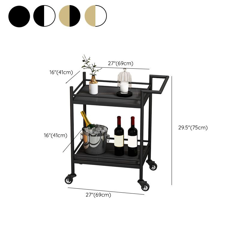 Contemporary Metal Prep Table 29.53"H Rolling Prep Table for Dining Room