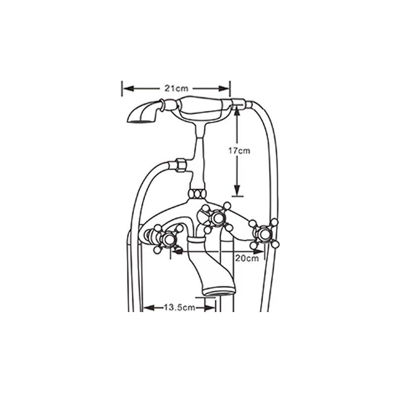 Traditional Style Freestanding Tub Filler Copper Floor Mount Freestanding Tub Filler