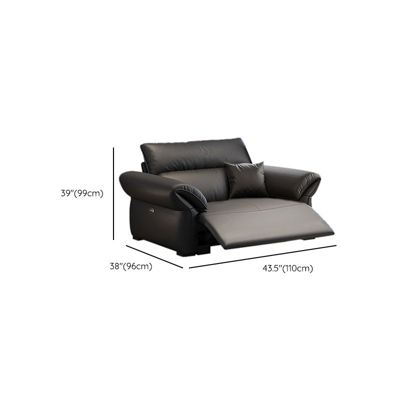 Scratch Resistant Power - Push Button Pillow Top Arm Genuine Leather Sofa