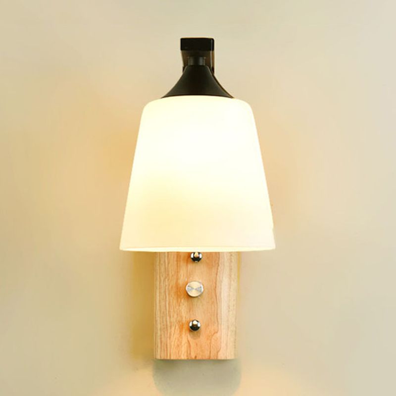 1 Light Simple Geometric Glass Wall Light Fixtures for Bedroom
