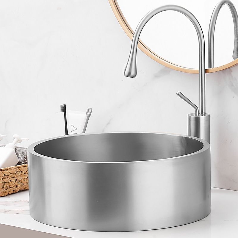 Modern Stainless Steel Wash Stand Round Trough Sink for Bathroom