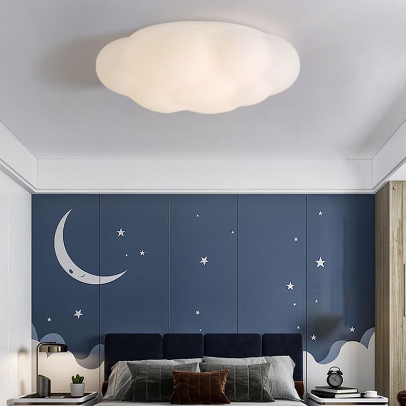 Single Modern White Flush Mount Lighting Acrylic LED Ceiling Light for Bedroom