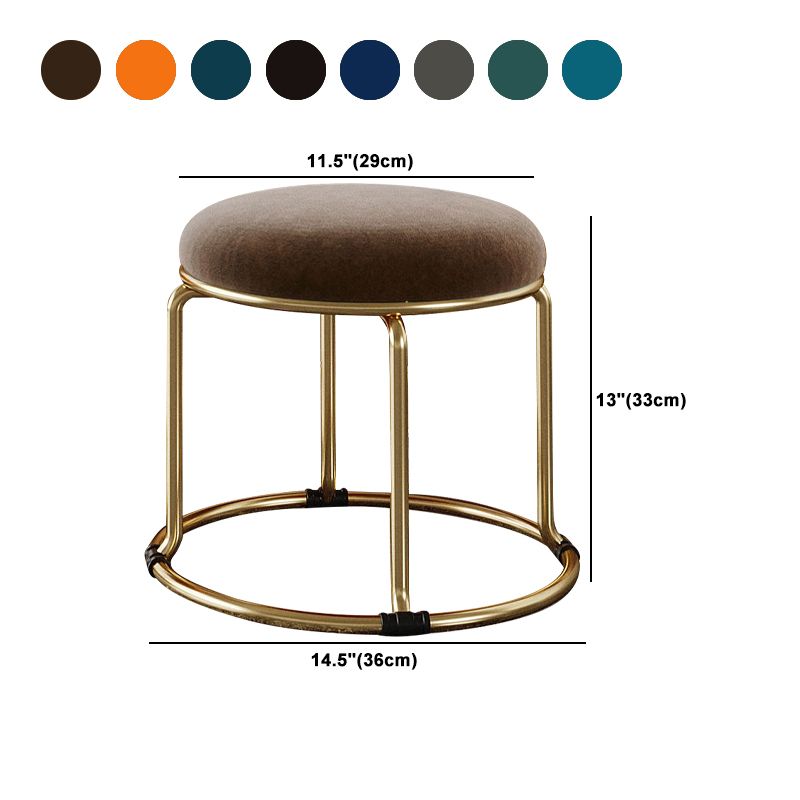 Standard Glam Round Ottoman Velvet Tear Resistant Indoor Pure Color Ottoman