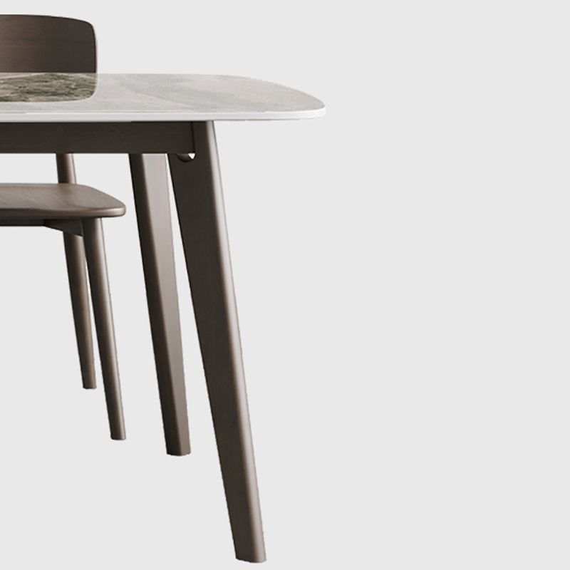 Medieval Modern Sintered Stone Dining Table Rectangle Table with 4 Legs