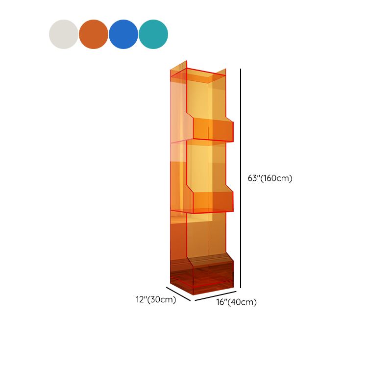 Acrylic Closed Back Bookshelf Standard Scandinavian Bookcase with Shelves