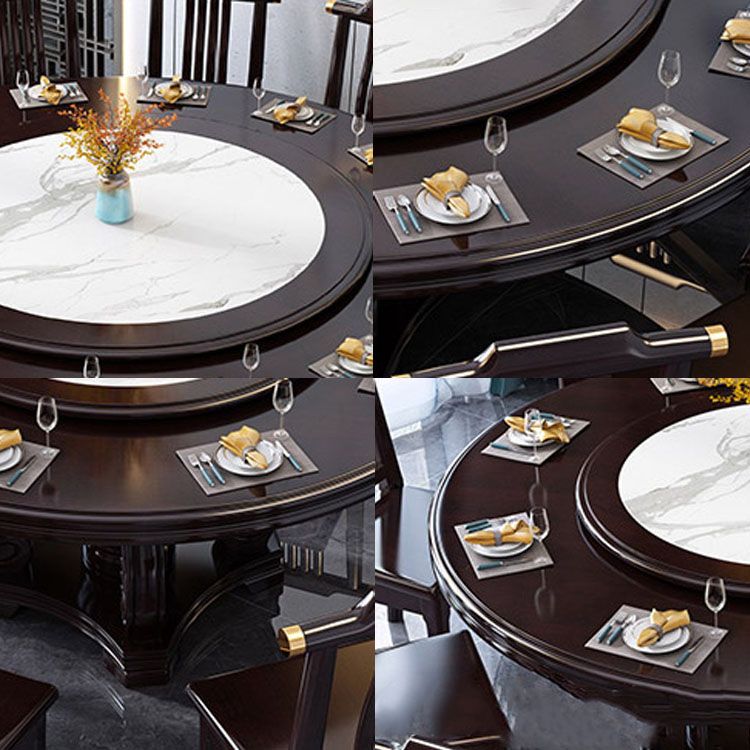 Solid Wood Pedestal Dining Table Tradition Turntable Kitchen Table