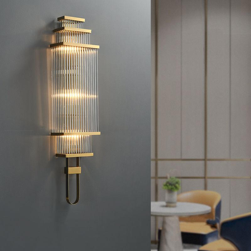 Iluminación de pared geométrica de vidrio estilo moderno múltiples luces de luz montada en la pared