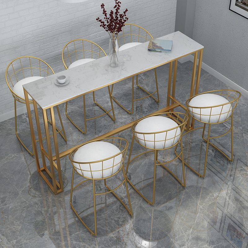 Rectangle Grey Solid Wood Bar Table Trestle Base Dining Table for Kitchen Living Room