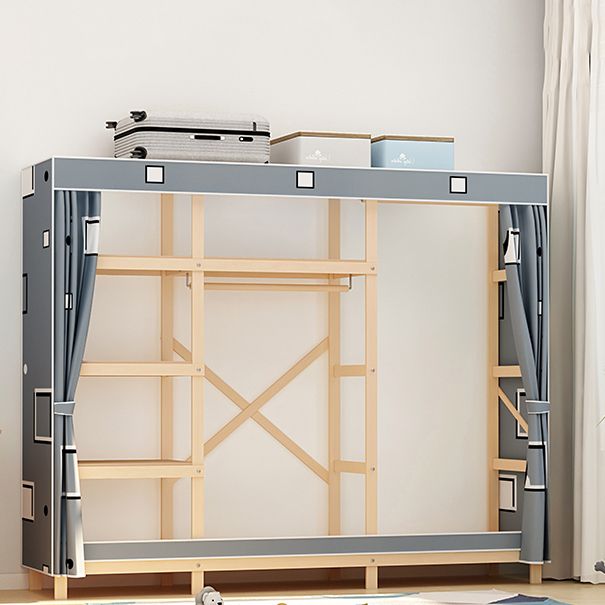 Contemporary Style Wardrobe Solid Wood 1-Door Wardrobe Closet for Bedroom