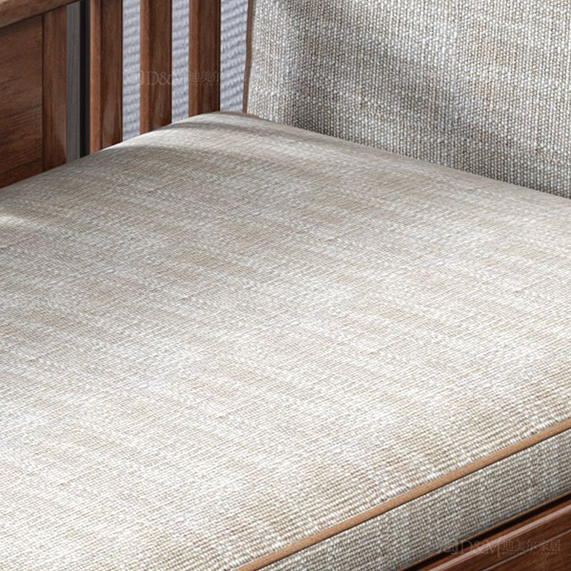 Cushioned Cotton Blend Chaise Lounge Daybed in Walnut of 72.4" W
