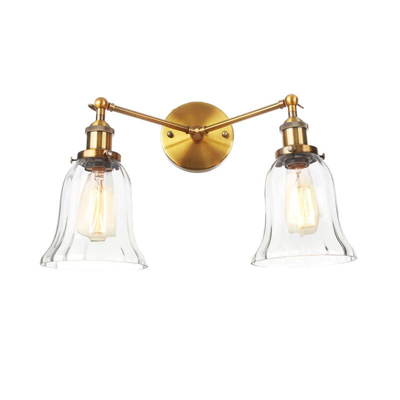 Industrial Vanity Lights Glass 2-Light Vanity Light Fixtures