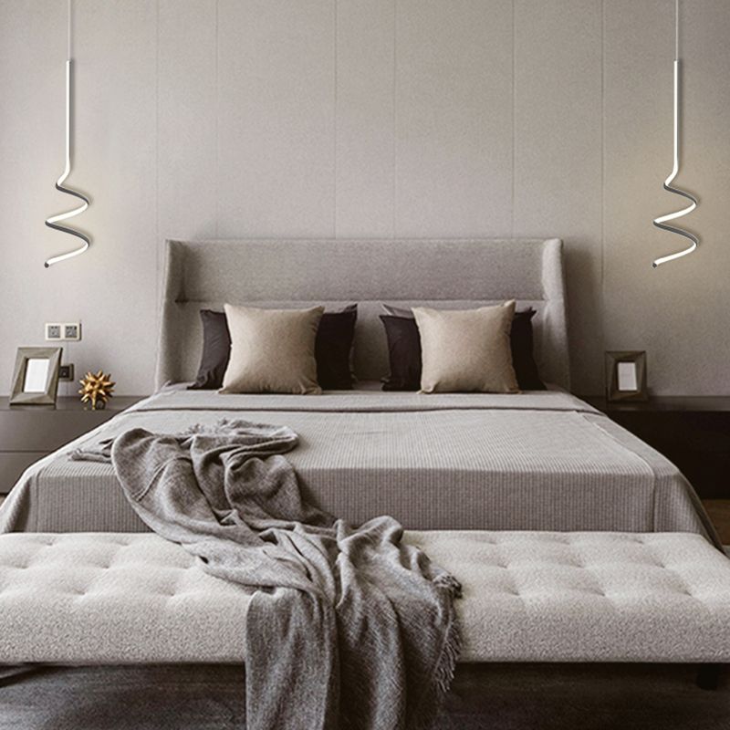 Zeitgenössischer Stil linearer Form Pendelleuchte Leuchte Metall 1 Lichthängerlampe