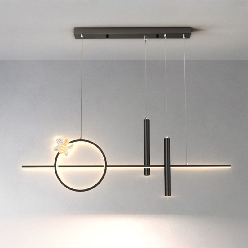Contemporary Style Linear Island Pendant Lights Metal Island Light Fixtures