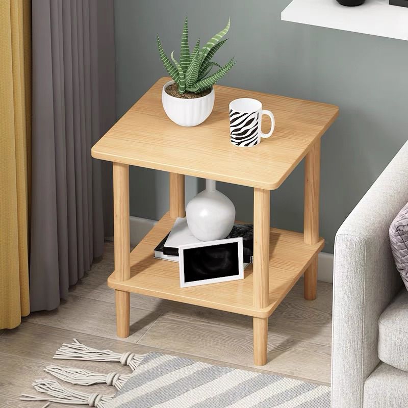 Cocktail Table Artificial Wood White/black/wood/red Square Coffee Table