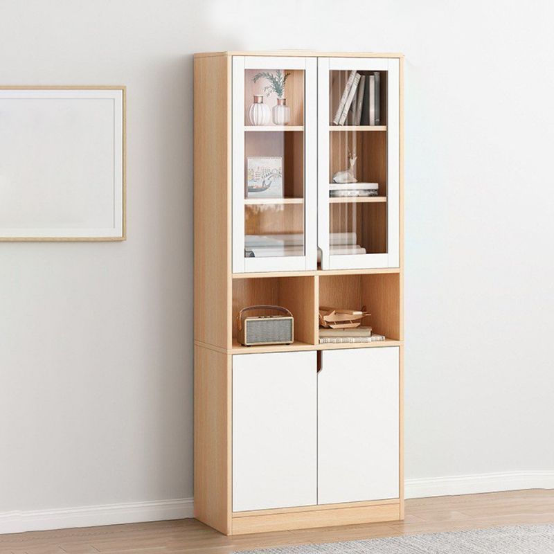 Scandinavian Closed Back Book Shelf 11.8'" W Wood Bookcase for Office