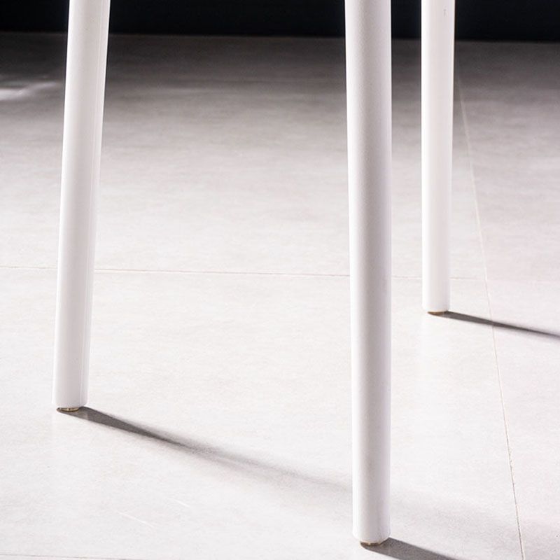 Silla de cocina de estilo contemporáneo, silla lateral de comedor con respaldo abierto sin brazos de plástico