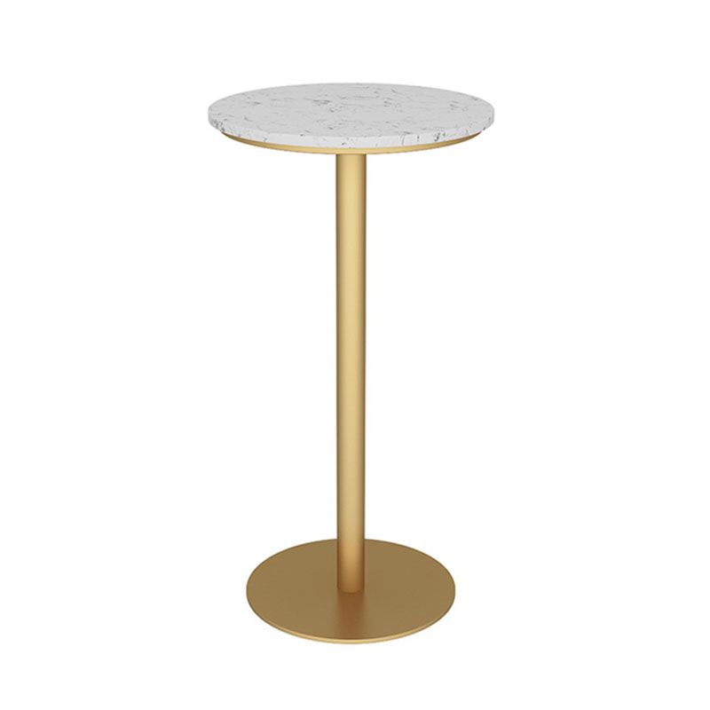 Table de bar en marbre Glam Style Gold Base Bistro Table pour intérieur