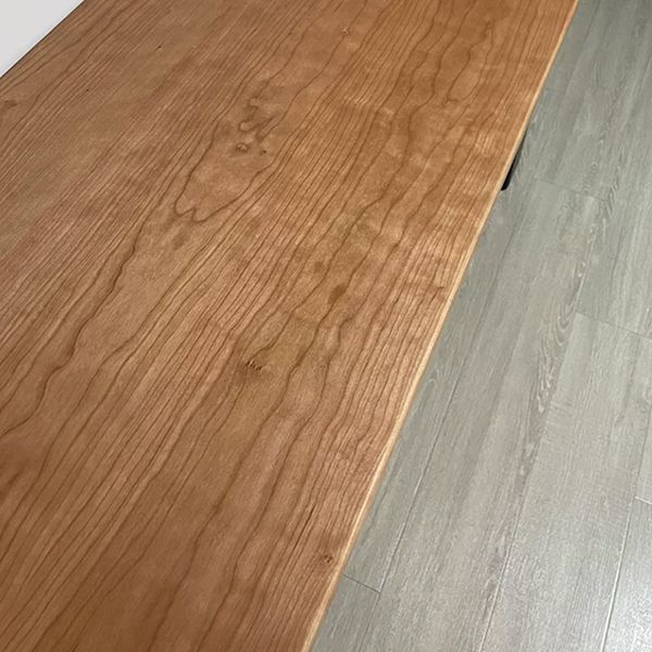 Mesa de restaurante moderna de mesa de madera de pino con base de pedestal doble acrílico