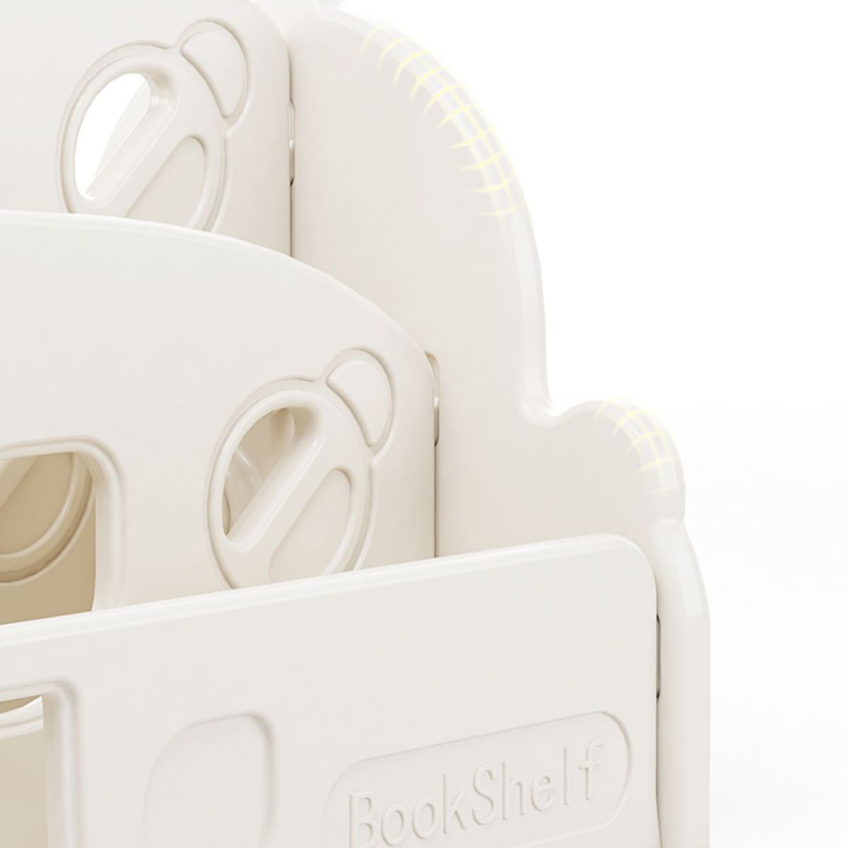Contemporary Book Display Plastic Shelf Bookcase in Closed Back