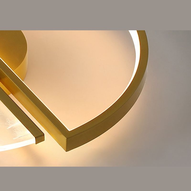 Aluminium Circular LED Ceiling Light in Modern Creative Style Acrylic Feather Flush Mount