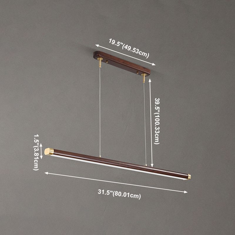 Modern Pendant Lighting Island Spherical Hanging Island Light Wood 1-Light