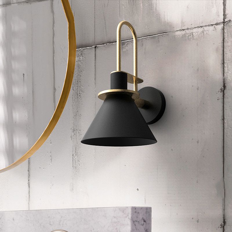 Conical Shaded Sconce Light Fixture Metal Wall Mount Lighting