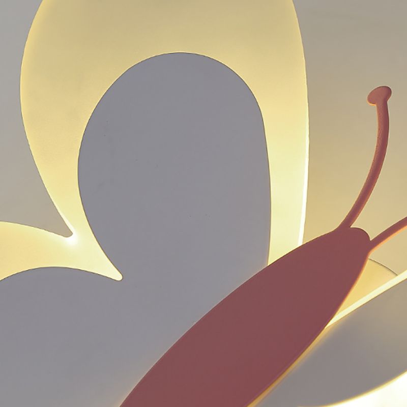 1-Light Butterfly Wall Sconce Modern Style Metal Wall Lighting for Living Room