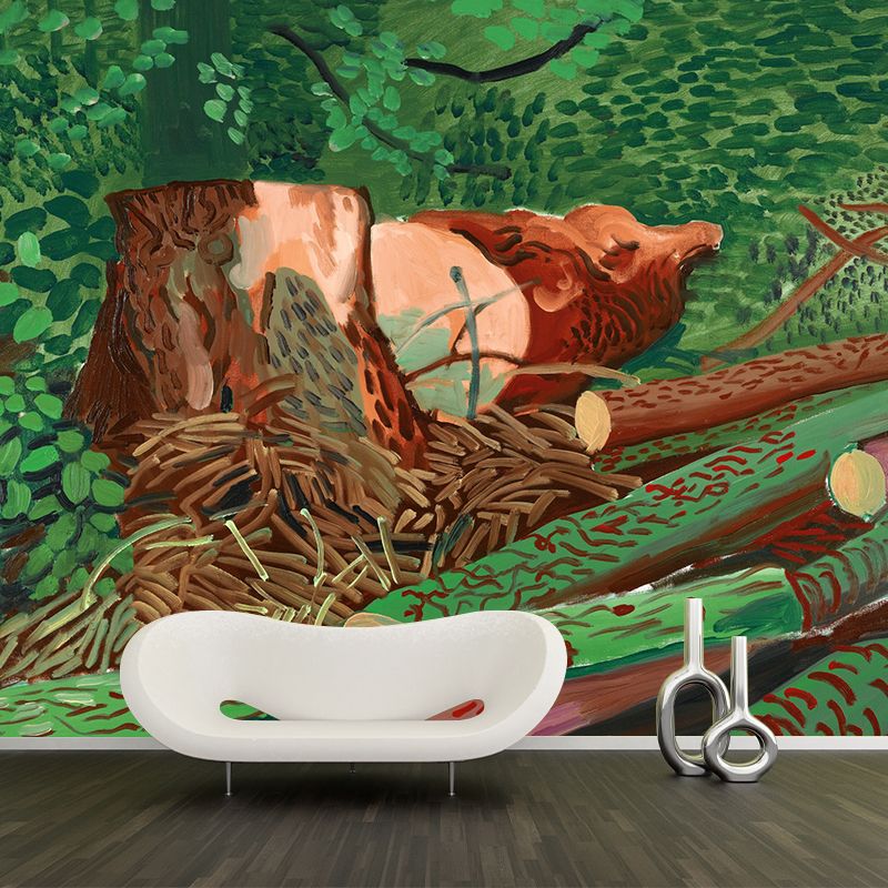 Whole Logged Wood Wallpaper Murals Stain-Resistant Artistic Bedroom Wall Covering