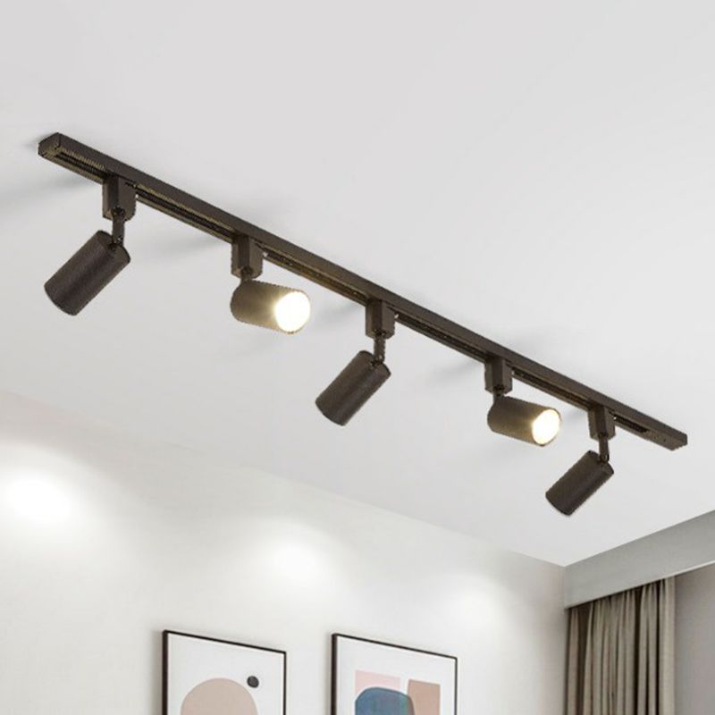 Lampe sur rail LED tubulaire de Style nordique, projecteur métallique pour salon, éclairage Semi-encastré