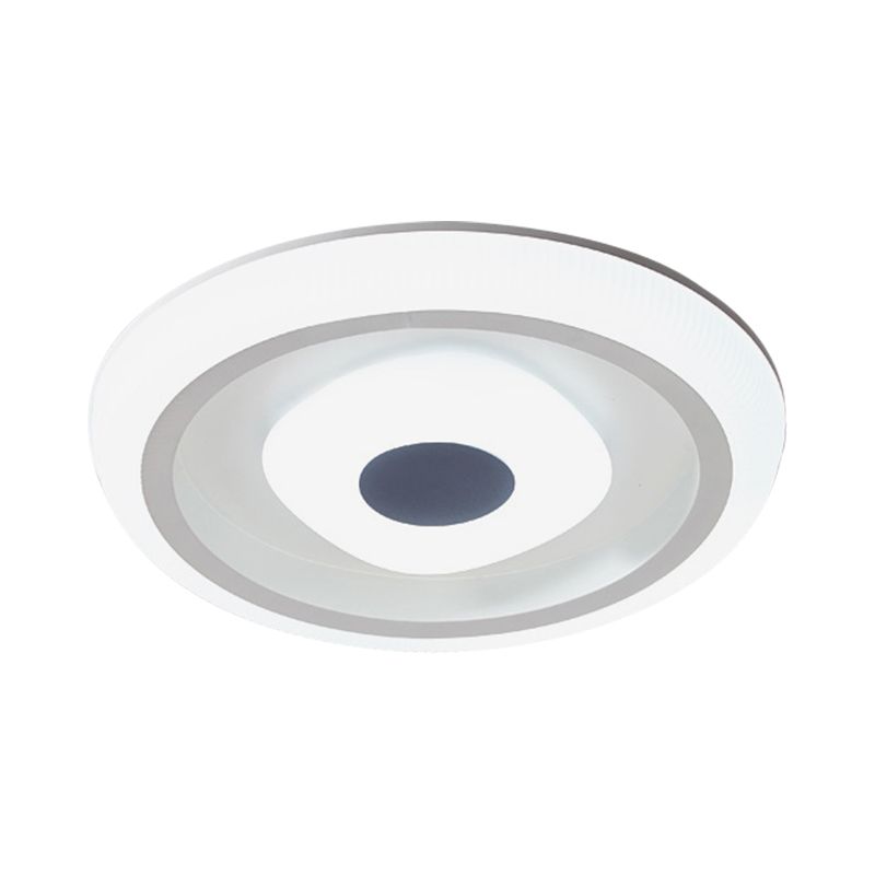 White Square/Round LED Ceiling Lamp Minimalism Acrylic Flush Mount Fixture with Inner Shade for Hotel