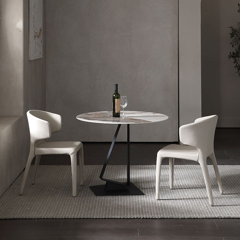 Glossy White Stone Dining Table Set 1/2/3/4 Pieces Modern Dinette Set for Kitchen