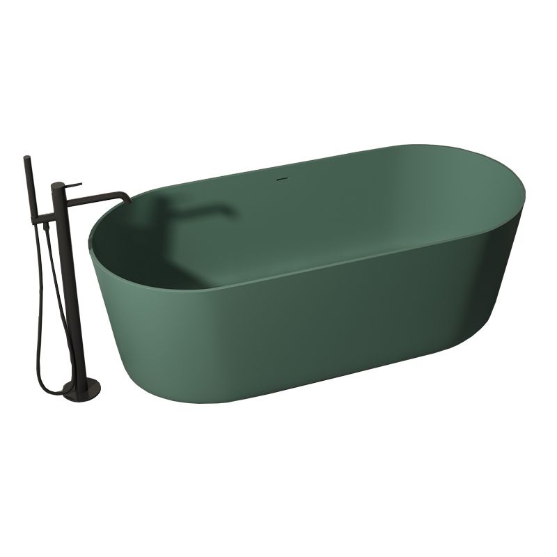 Antique Finish Oval Soaking Bathtub Back to Wall Modern Bath Tub