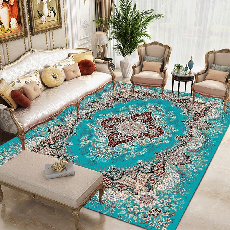 Brown Modern Area Carpet Traditioanl Pattern Polyester Rug Stain Resistant Area Rug for Home Decor