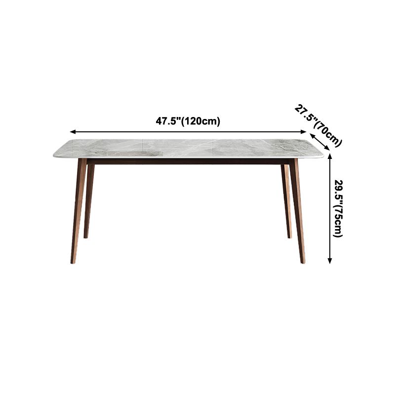Mesa de comedor de piedra sinterizada Mesa rectangular de 4 patas de mediados de siglo para comedor