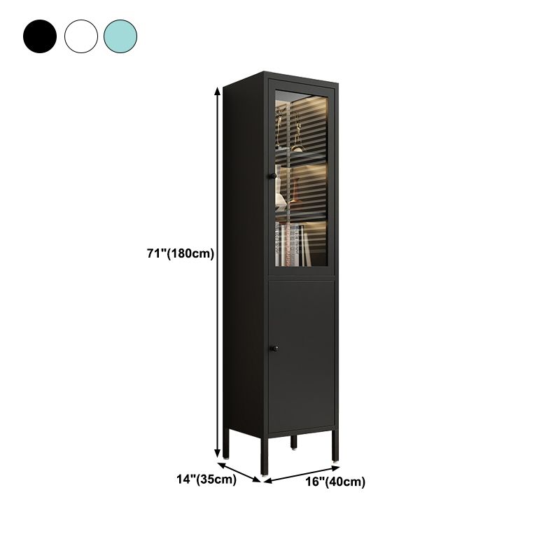 13.78"W Bookshelf Scandinavian Style Bookcase with Door for Home Office