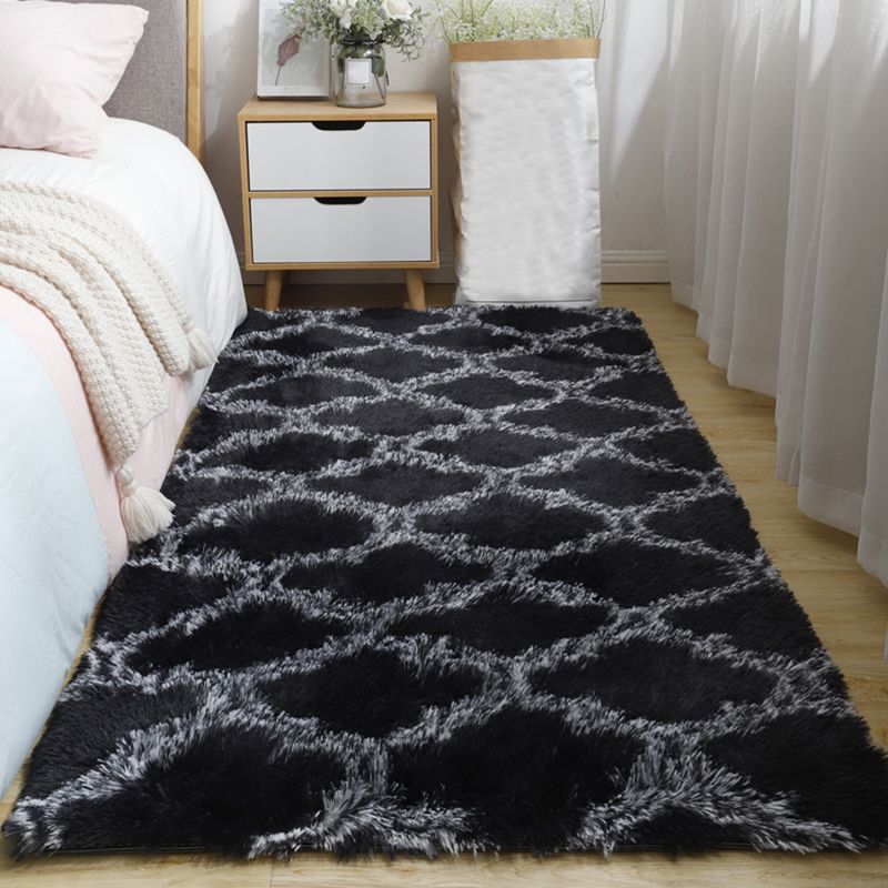 Trendy Geometric Print Rectangle Shag Faux Fur Living Room Indoor Rug