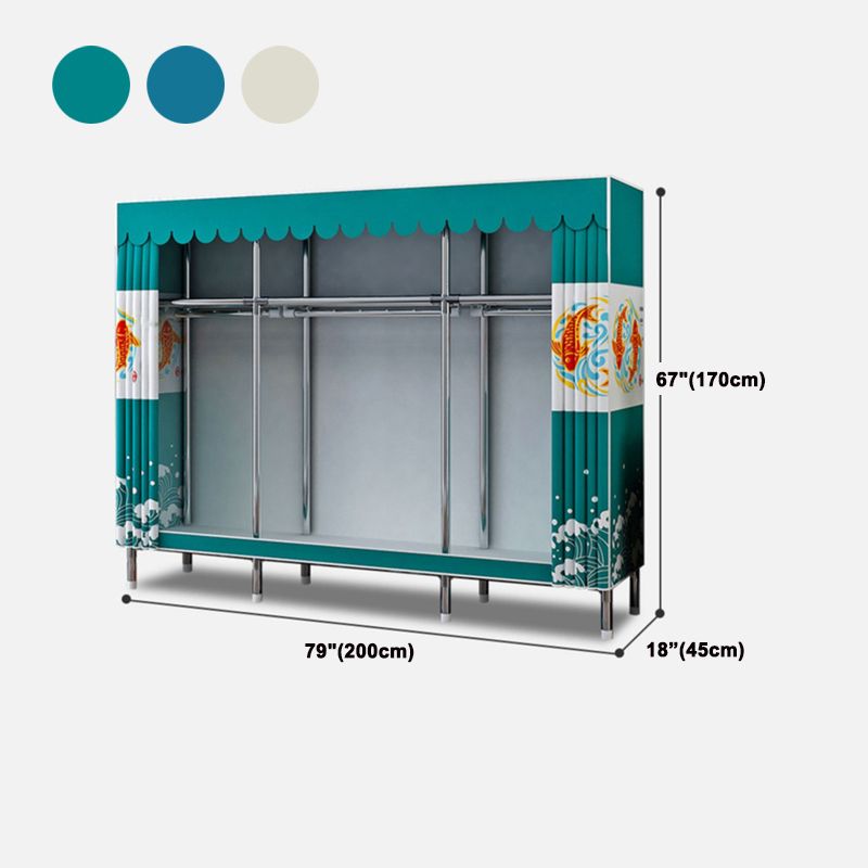 Modern Style Wardrobe Armoire Aluminum Alloy Frame Wardrobe Cabinet for Home