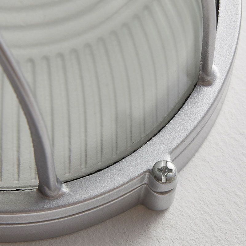 Metal Industrial Wall Sconce Geometric Shape Wall Light with Glass Shade for Courtyard