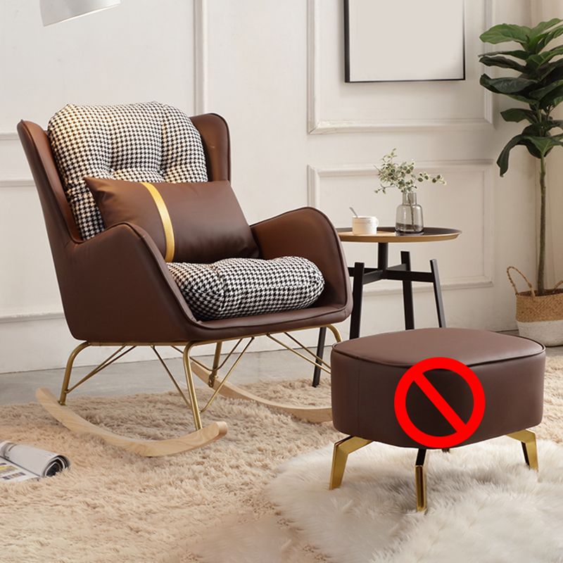 Modern Style Rocking Chair Metal Frame Doll Cotton Filling Cushion Wingback Rocker Chair