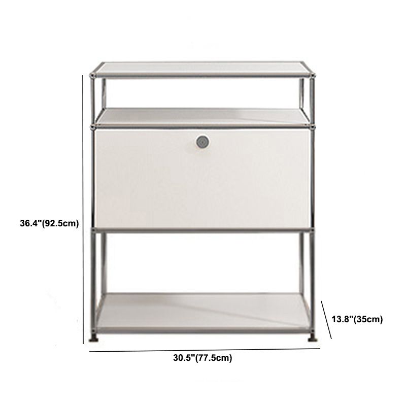 13.8"W Sideboard Table Modern White Engineered Wood Credenza for Home