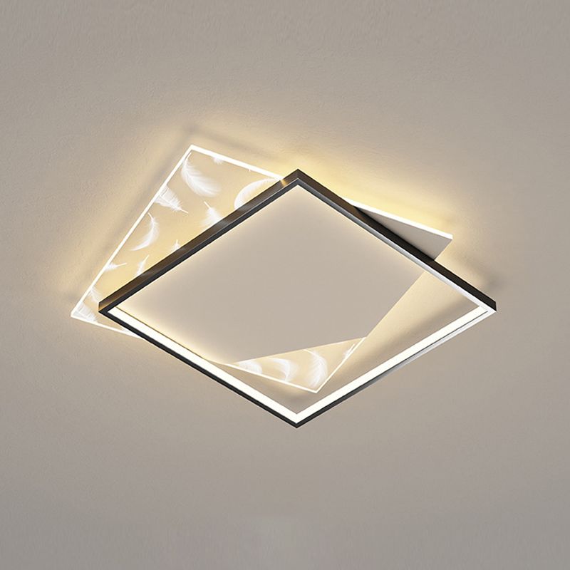 Simplicity Flush Mount Light Feather Pattern Metal Ceiling Light Fixtures