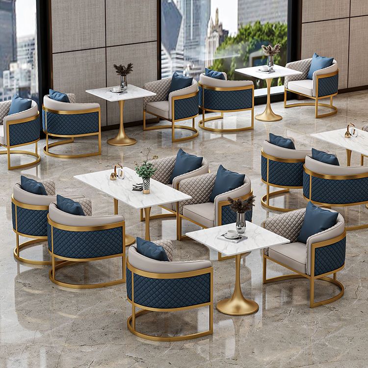 Traditional Luxury Dining Table Sintered Stone White Top Table for Dining Room