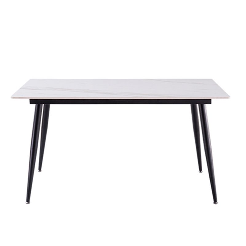 Modern Rectangle Dining Table for Home White Dinette Table with 4 Legs