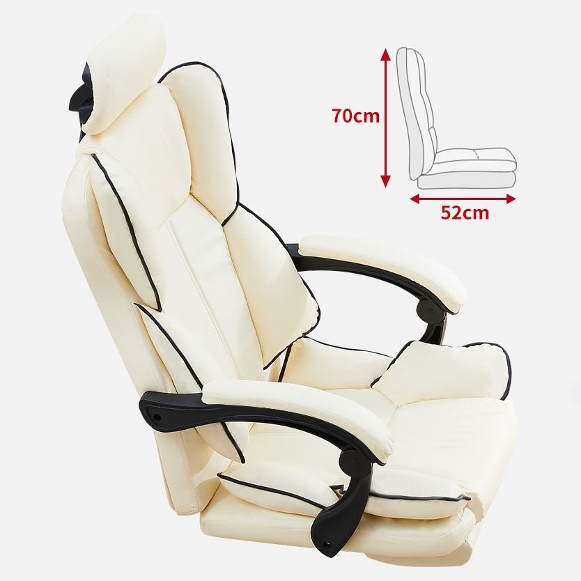 High Back Desk Chair Contemporary Ergonomic Fixed Arms Office Chair with Headrest