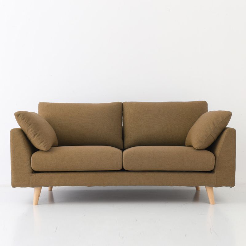 32.3 " H Contemporary Linen Flared Arm Loveseat with Pillows