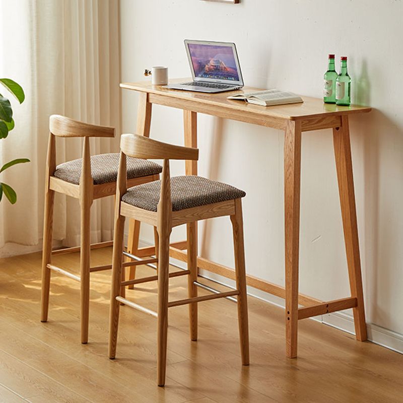 Contemporary Rectangle Solid Wood Bistro Bar Desk for Living Room