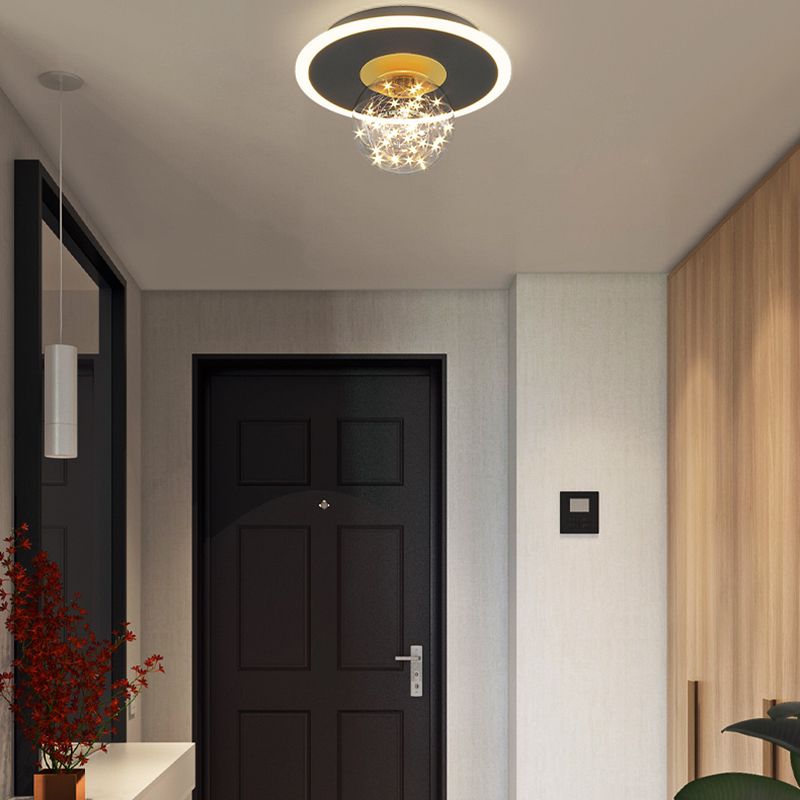 Hallway LED Flush Mount Light Minimalist Starry Glass Ceiling Light